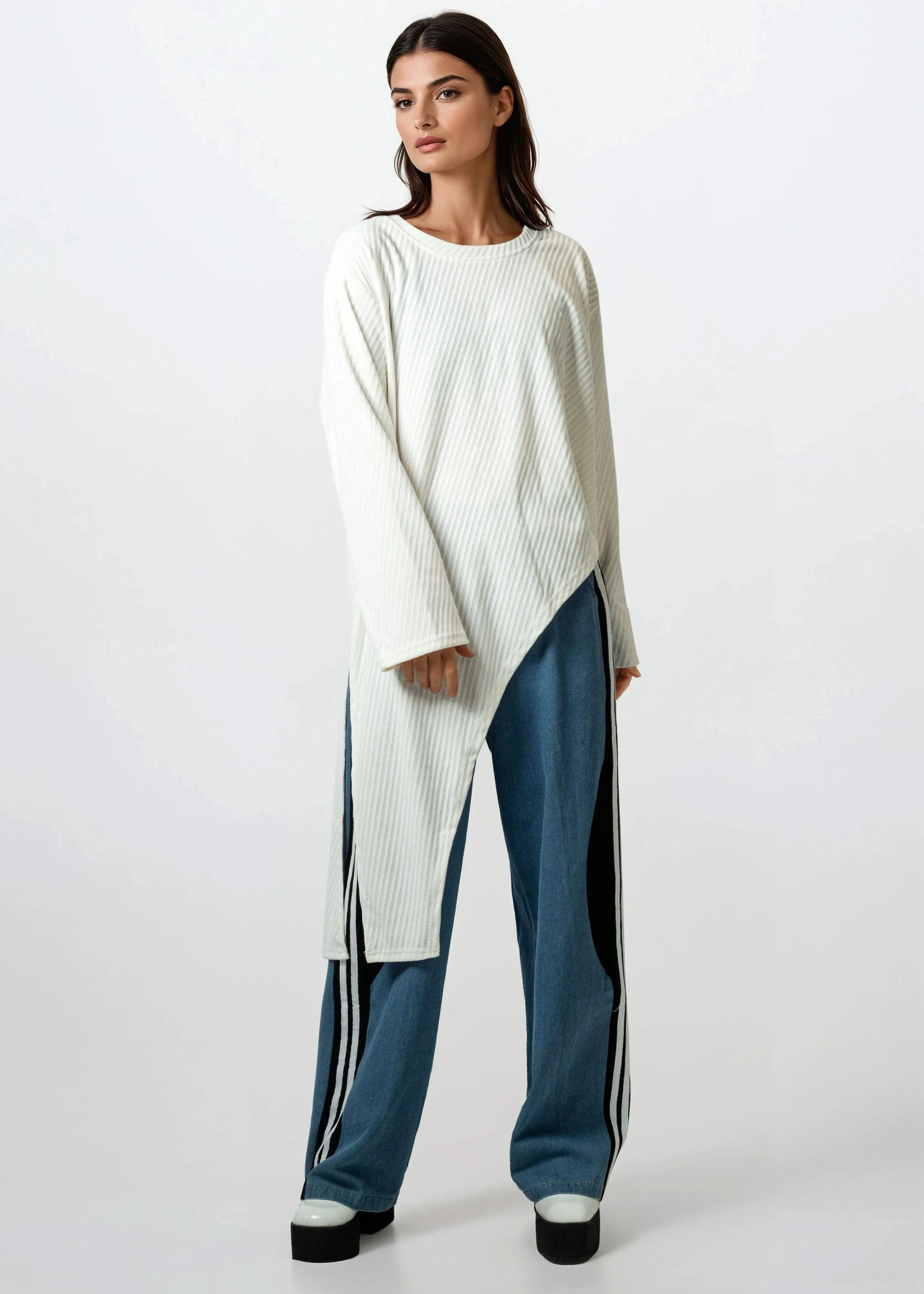 Textured High Low Long Sleeve Tee sold by Kate Hewko product image thumbnail 3