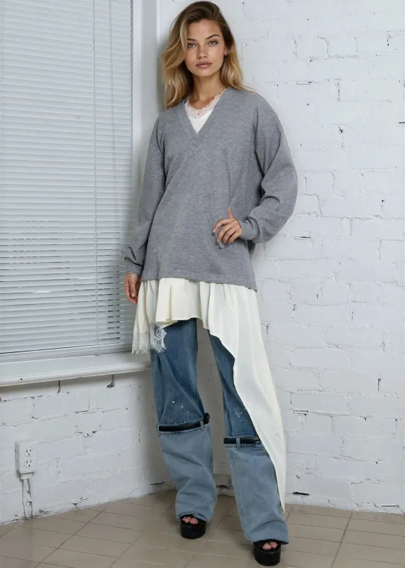 Layered Lace Sweatshirt Tunic sold by Kate Hewko