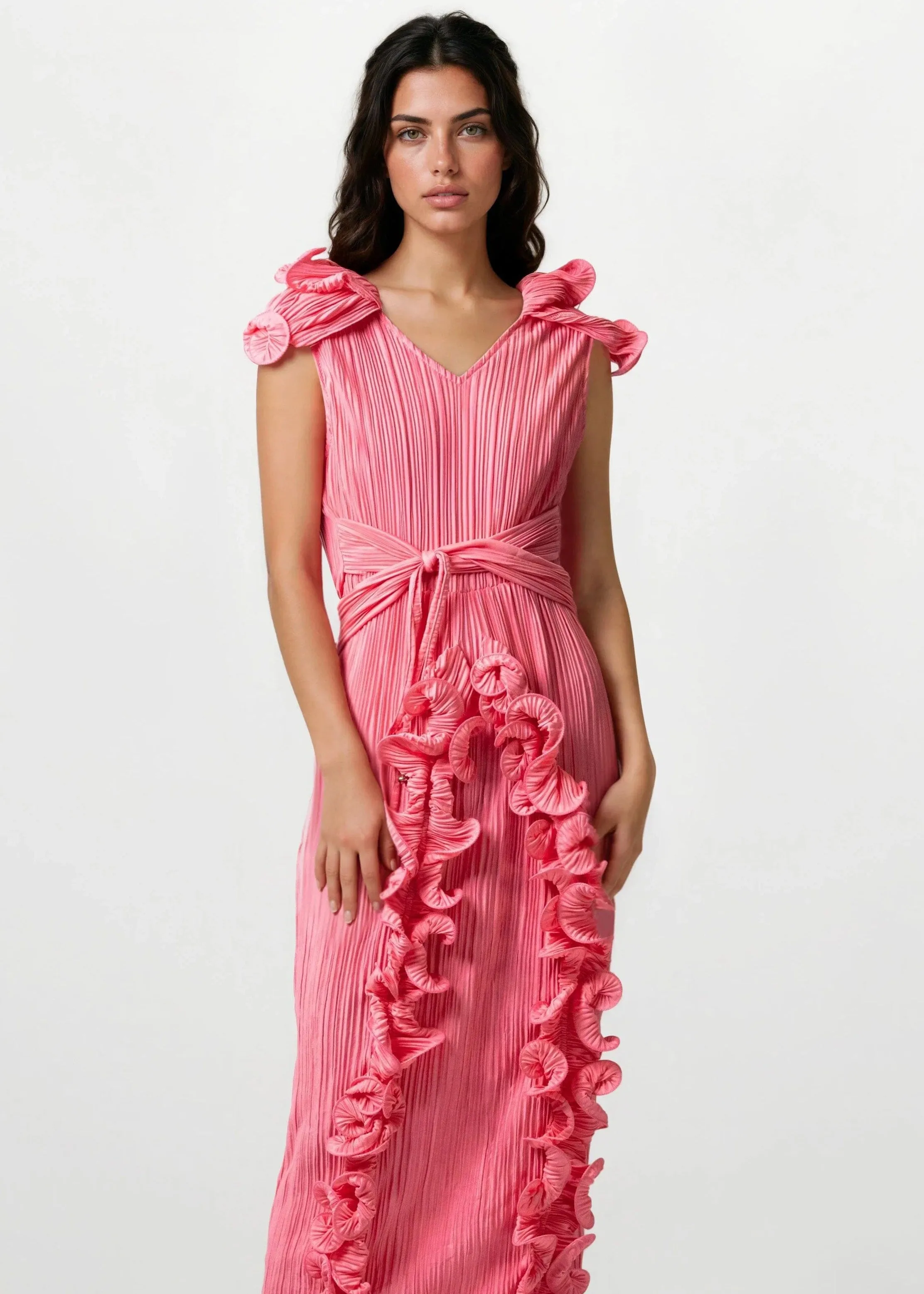 Belted Ruffle Glam Dress sold by Kate Hewko product image thumbnail 4