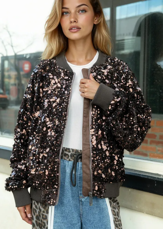 Statement Sequin Bomber Jacket made by Kate Hewko