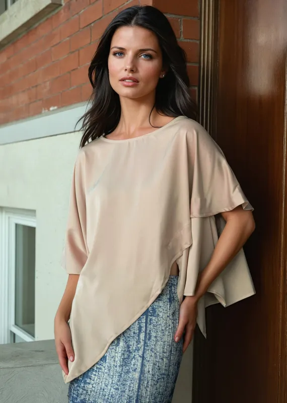 Layered Asymmetrical Batwing Blouse made by Kate Hewko