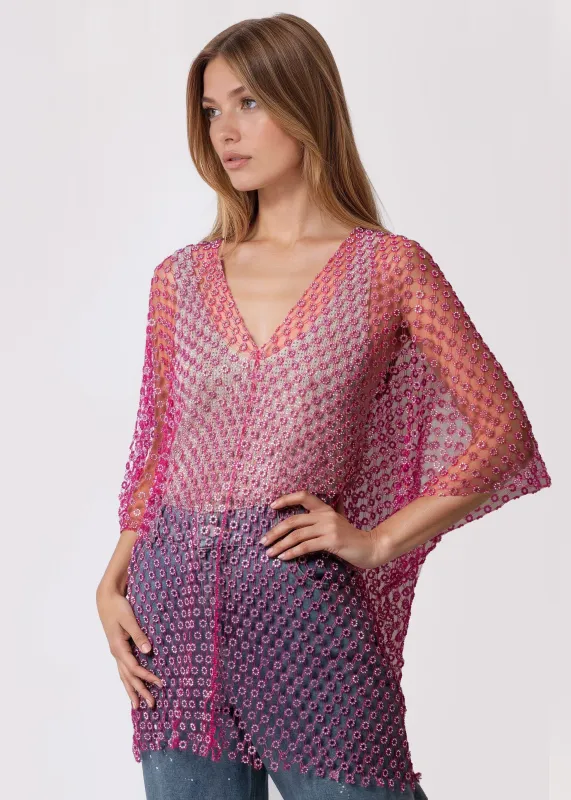 Beaded Mesh Layering Top made by Kate Hewko