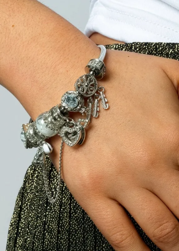 Silver Charm Bangle Bracelet made by Kate Hewko