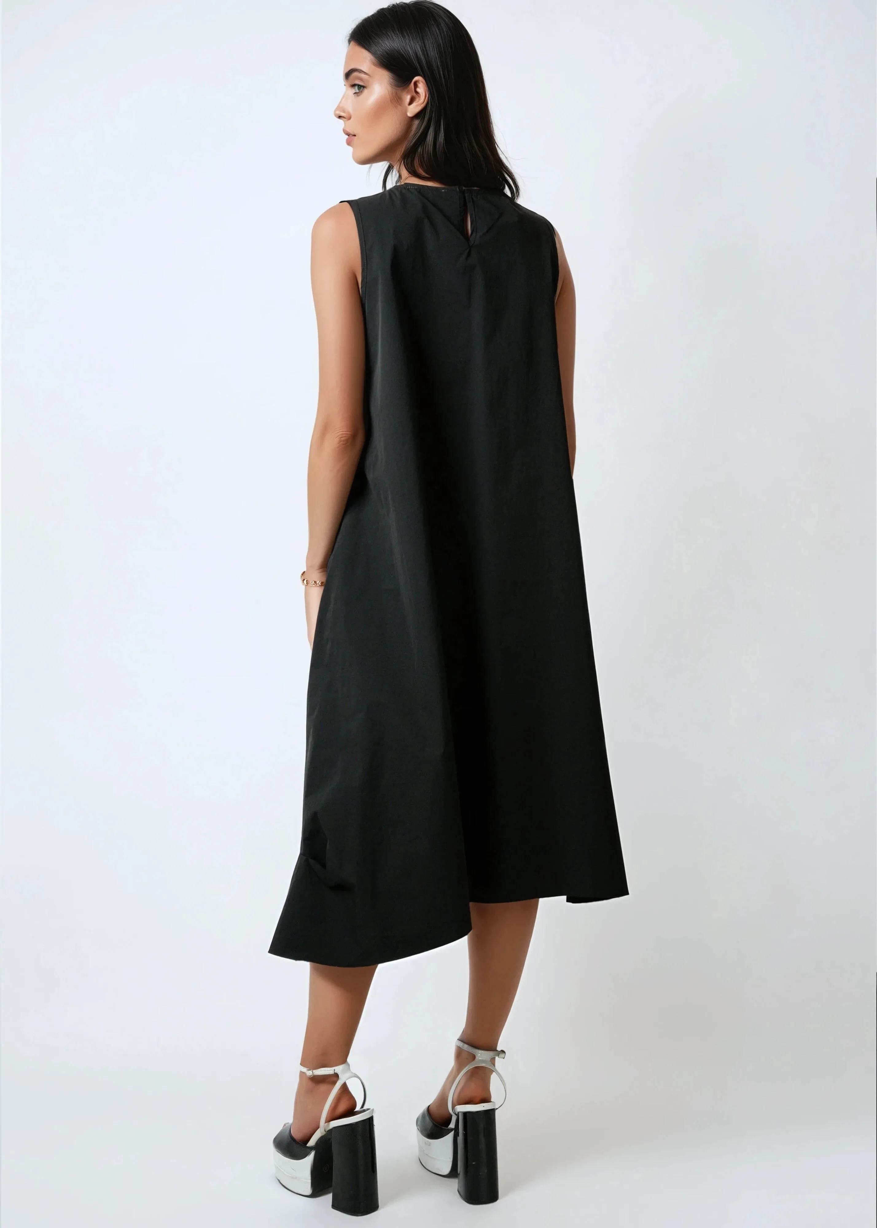 Asymmetrical Ruffle Hem Tank Dress sold by Kate Hewko product image thumbnail 5