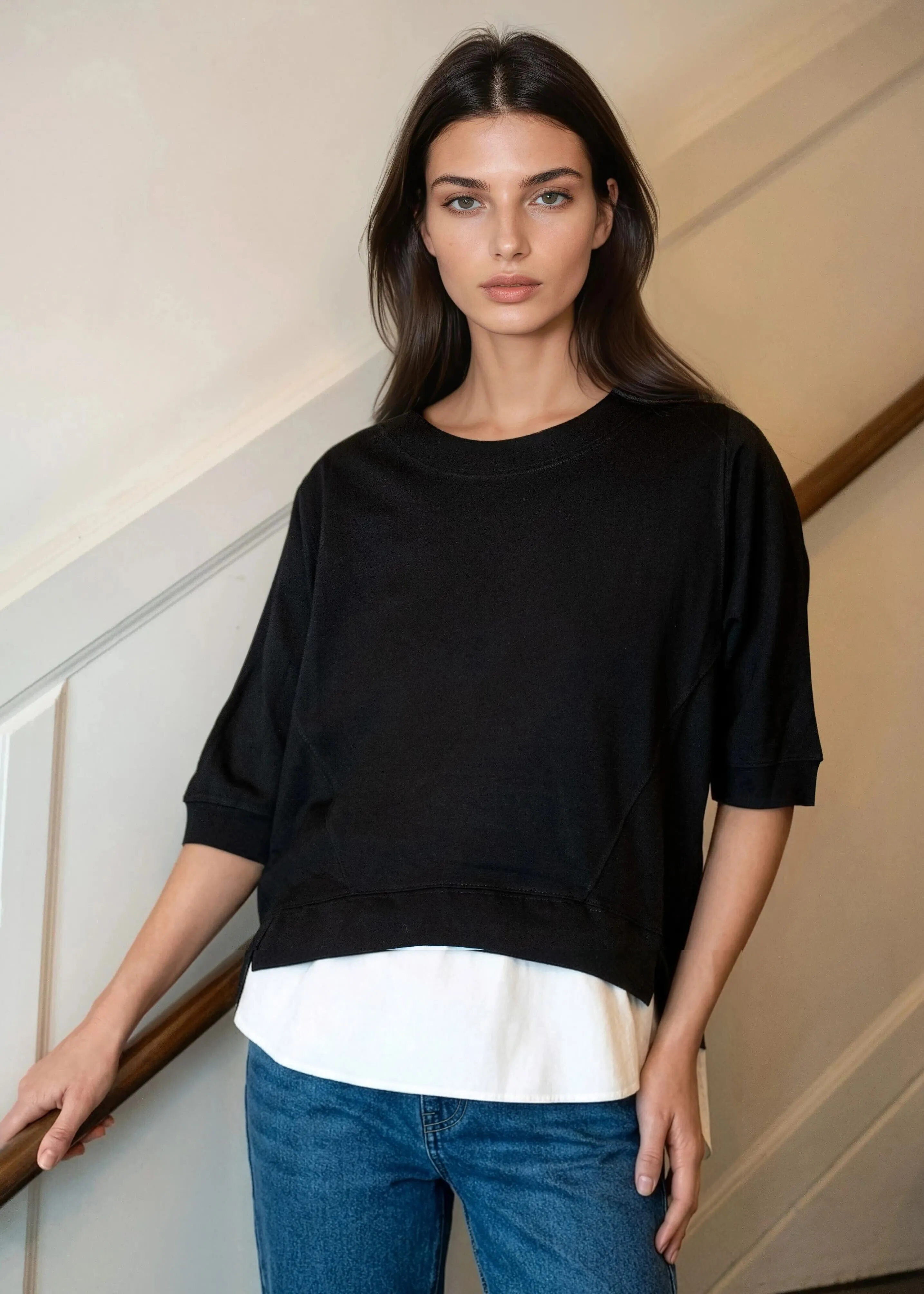 Layered Hem Short Sleeve Tee sold by Kate Hewko product image thumbnail 2