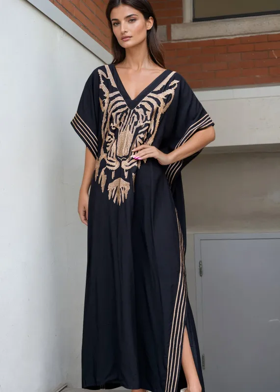 Tiger Head Kaftan Dress made by Kate Hewko