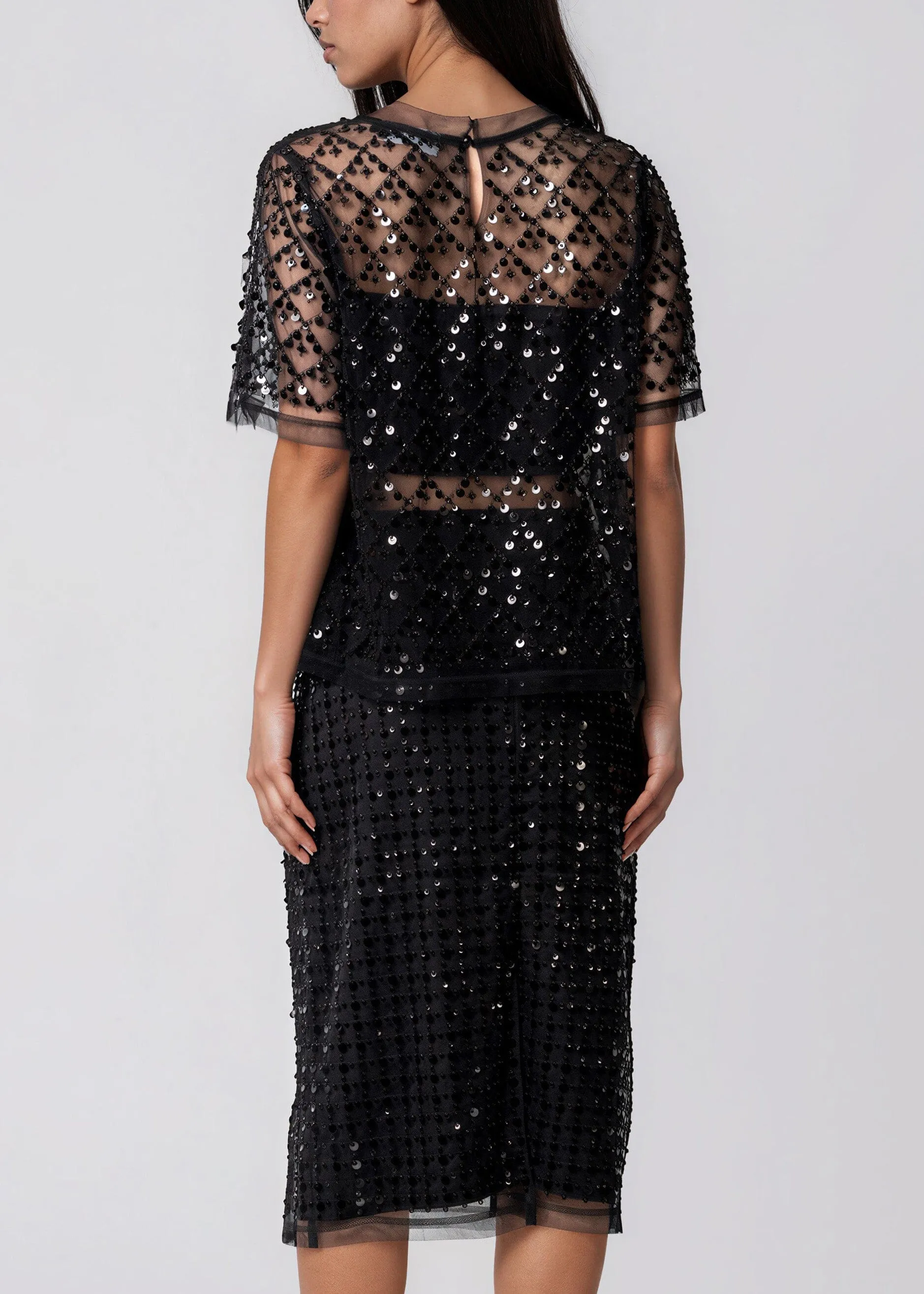 Crystal Grid Mesh Skirt Set sold by Kate Hewko product image thumbnail 4
