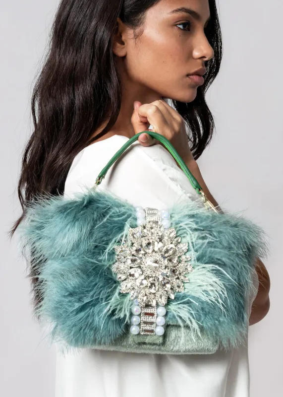 Feather Gemstone Clutch made by Kate Hewko