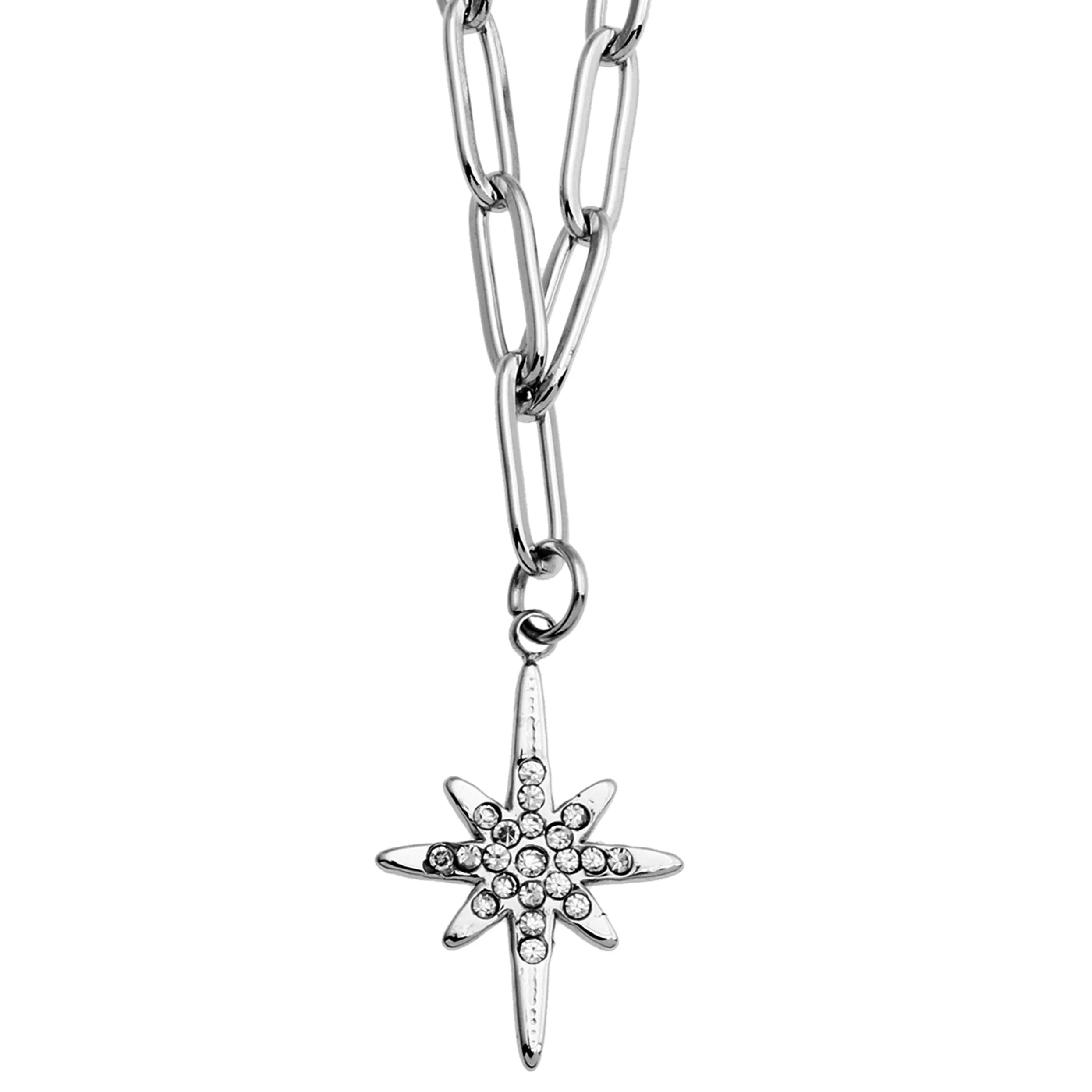MALVINA Mix Silver Chain with Zirconia Studded Star Pendant sold by Lav & Kush product image thumbnail 3