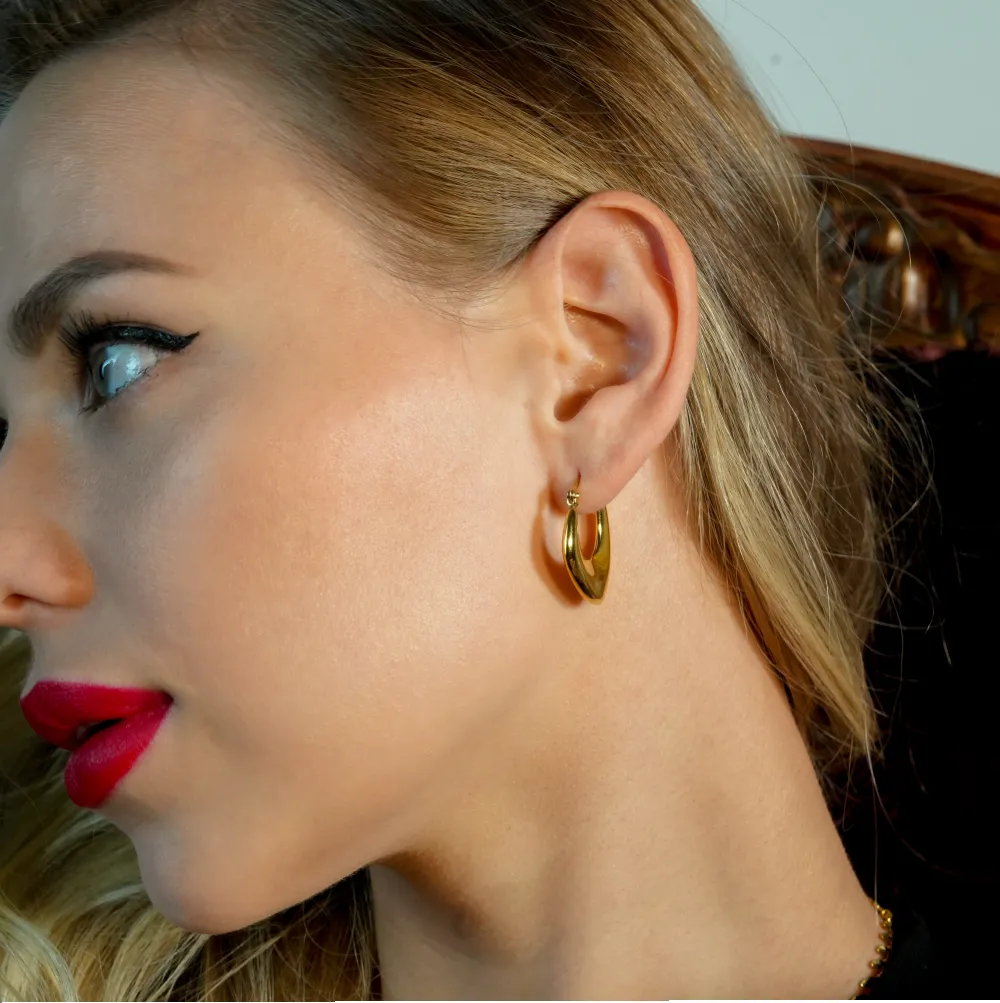 KAMIRA: Geometric Fusion Assymetrical Hoop Earrings sold by Lav & Kush product image thumbnail 2