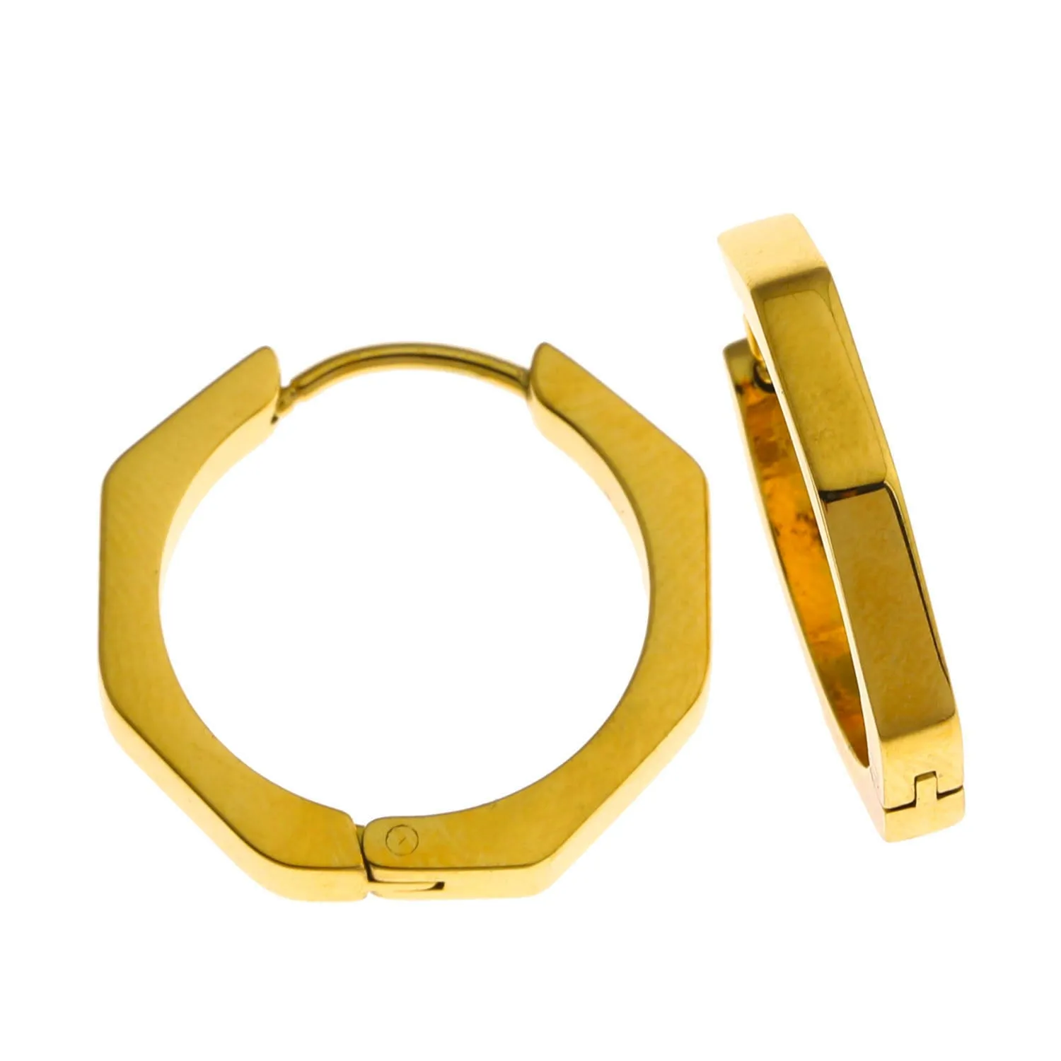 BOLZANO Hexagon Shaped Contemporary Hoop Earrings sold by Lav & Kush