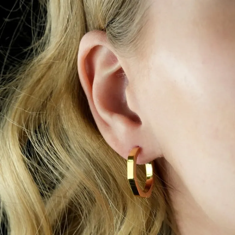 BOLZANO Hexagon Shaped Contemporary Hoop Earrings sold by Lav & Kush product image thumbnail 2