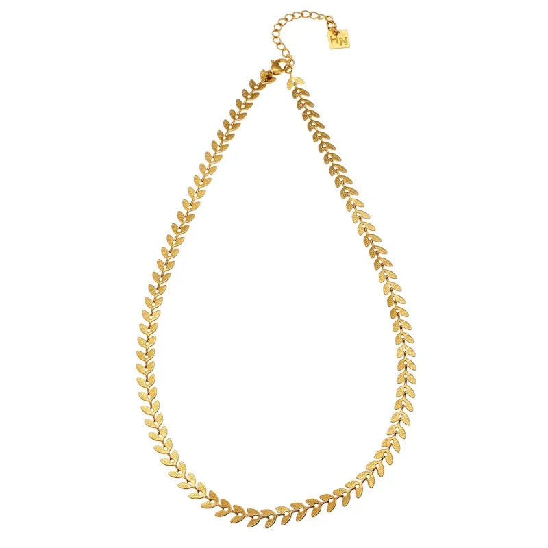 ALALA: Botanical Beauty Embossed Leaf Necklace sold by Lav & Kush