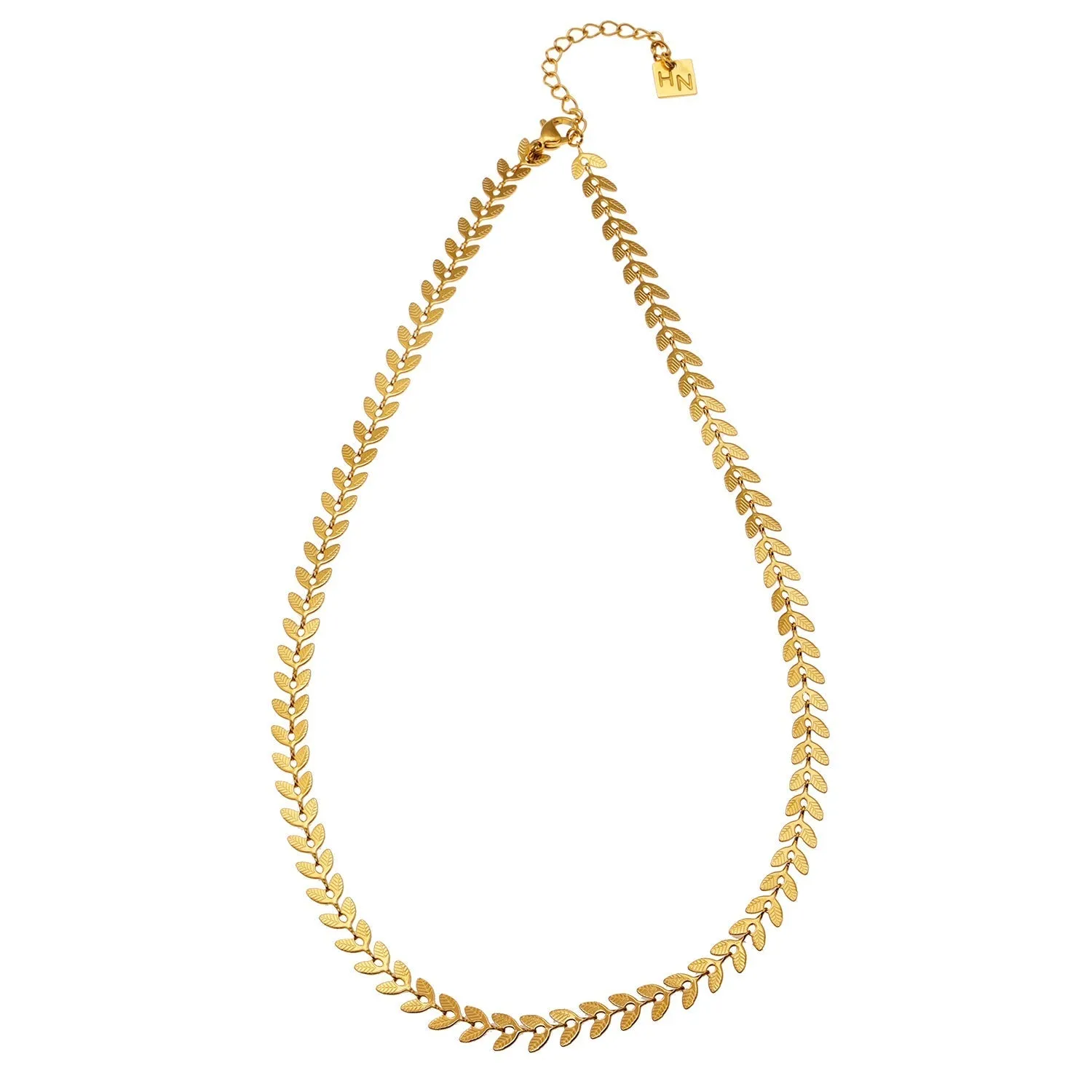 ALALA: Botanical Beauty Embossed Leaf Necklace sold by Lav & Kush