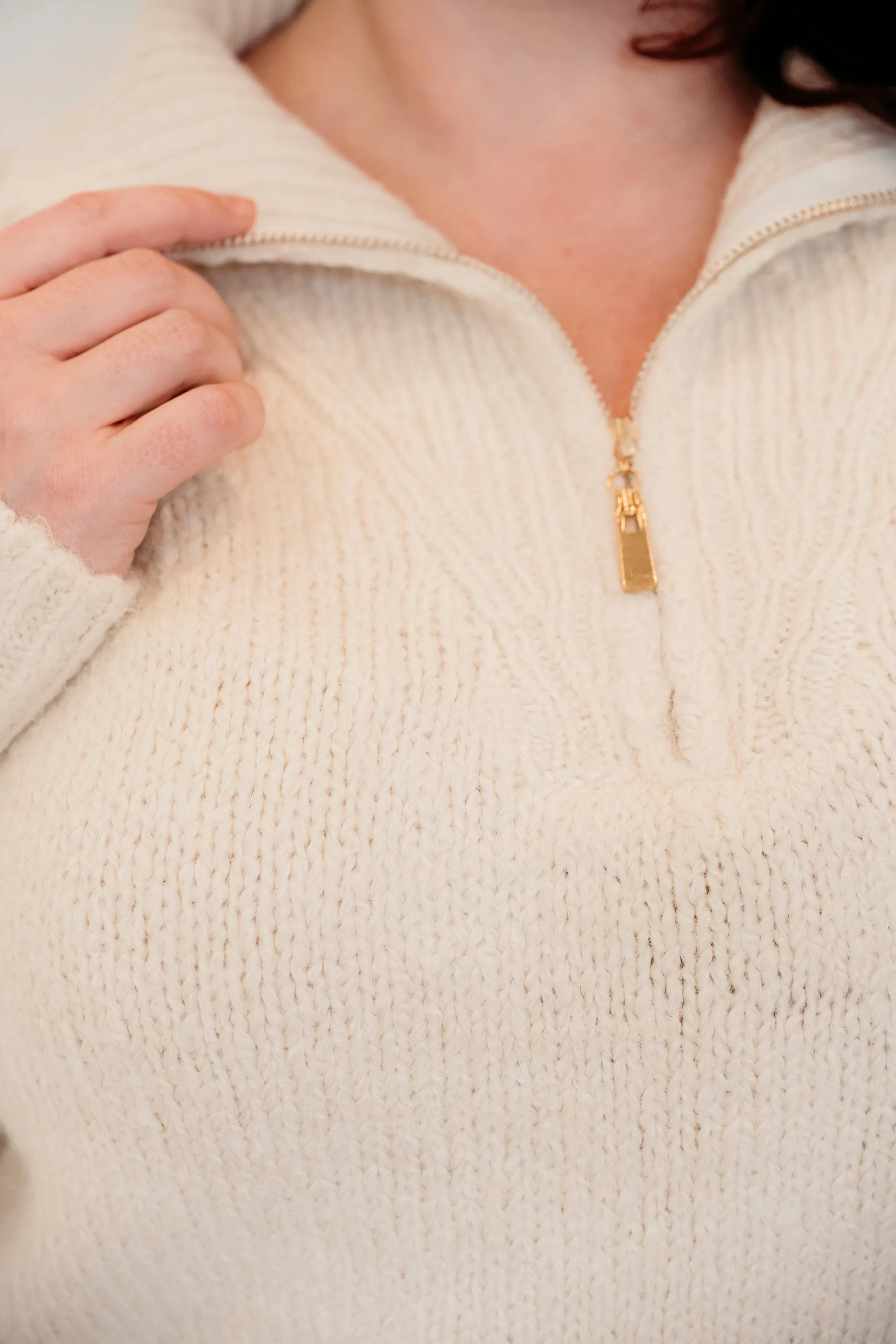 Theo Fuzzy 1/4" Zip Sweater sold by Lav & Kush product image thumbnail 3