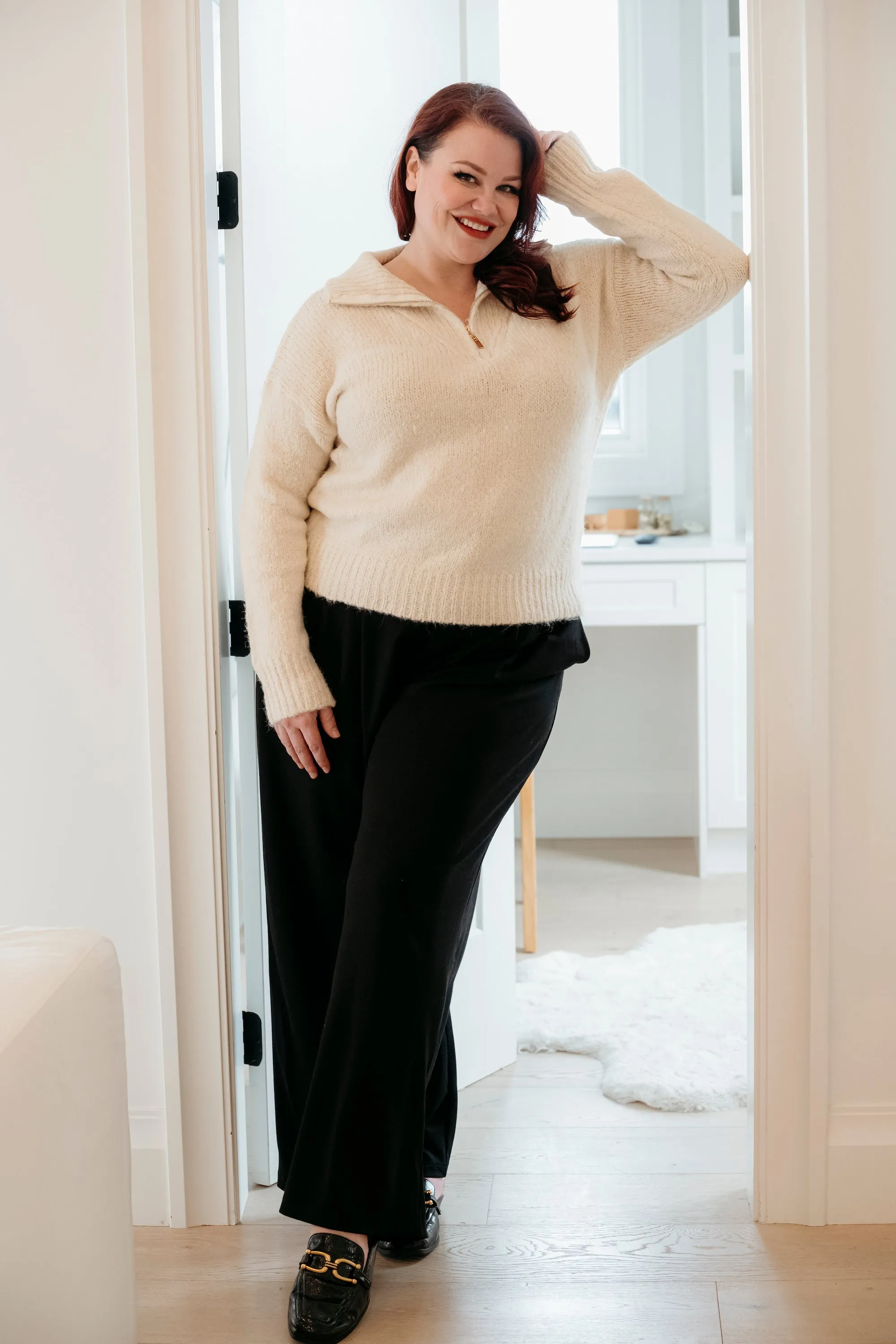 Theo Fuzzy 1/4" Zip Sweater sold by Lav & Kush product image thumbnail 2