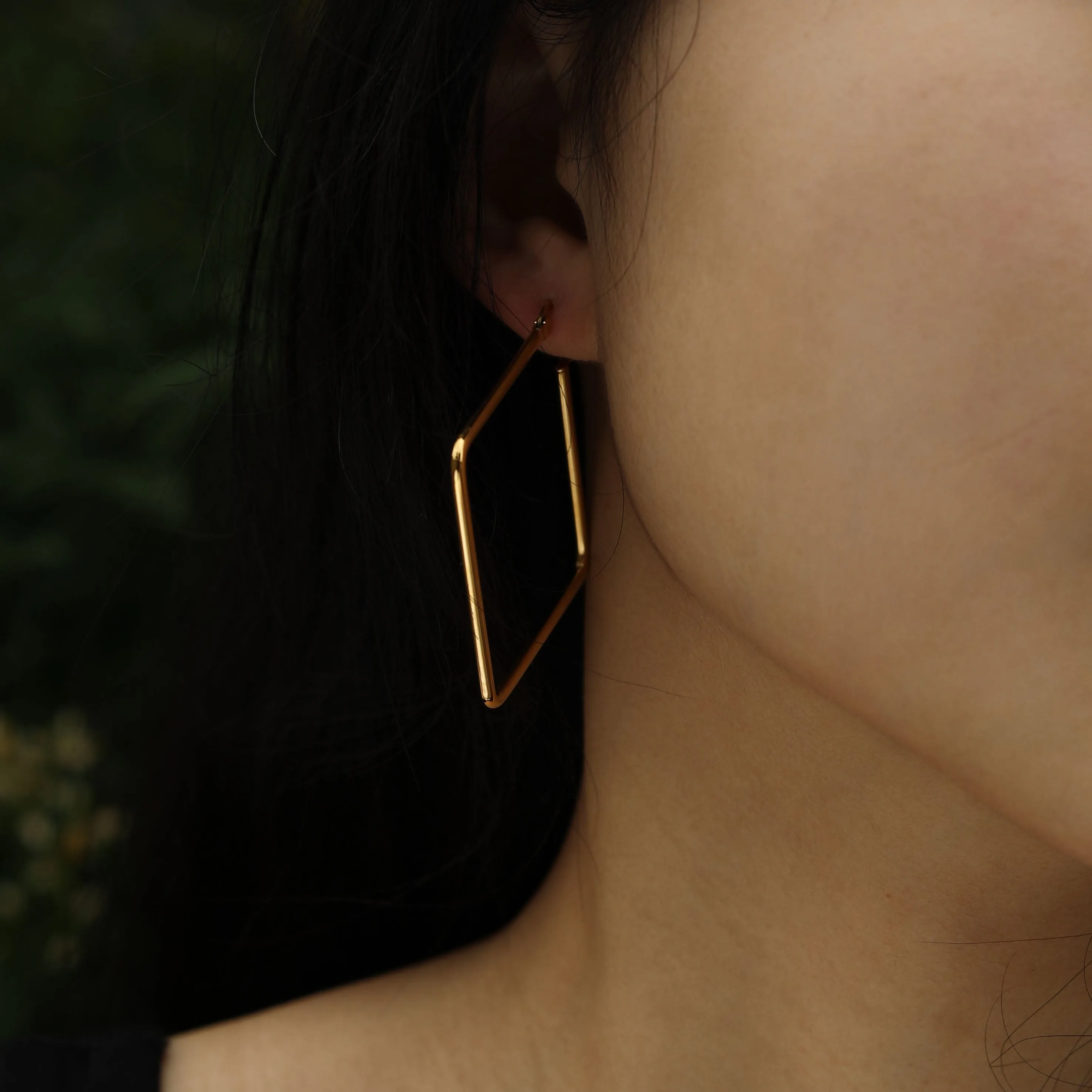 REILYNN Square Shaped Gold Hoops sold by Lav & Kush product image thumbnail 3