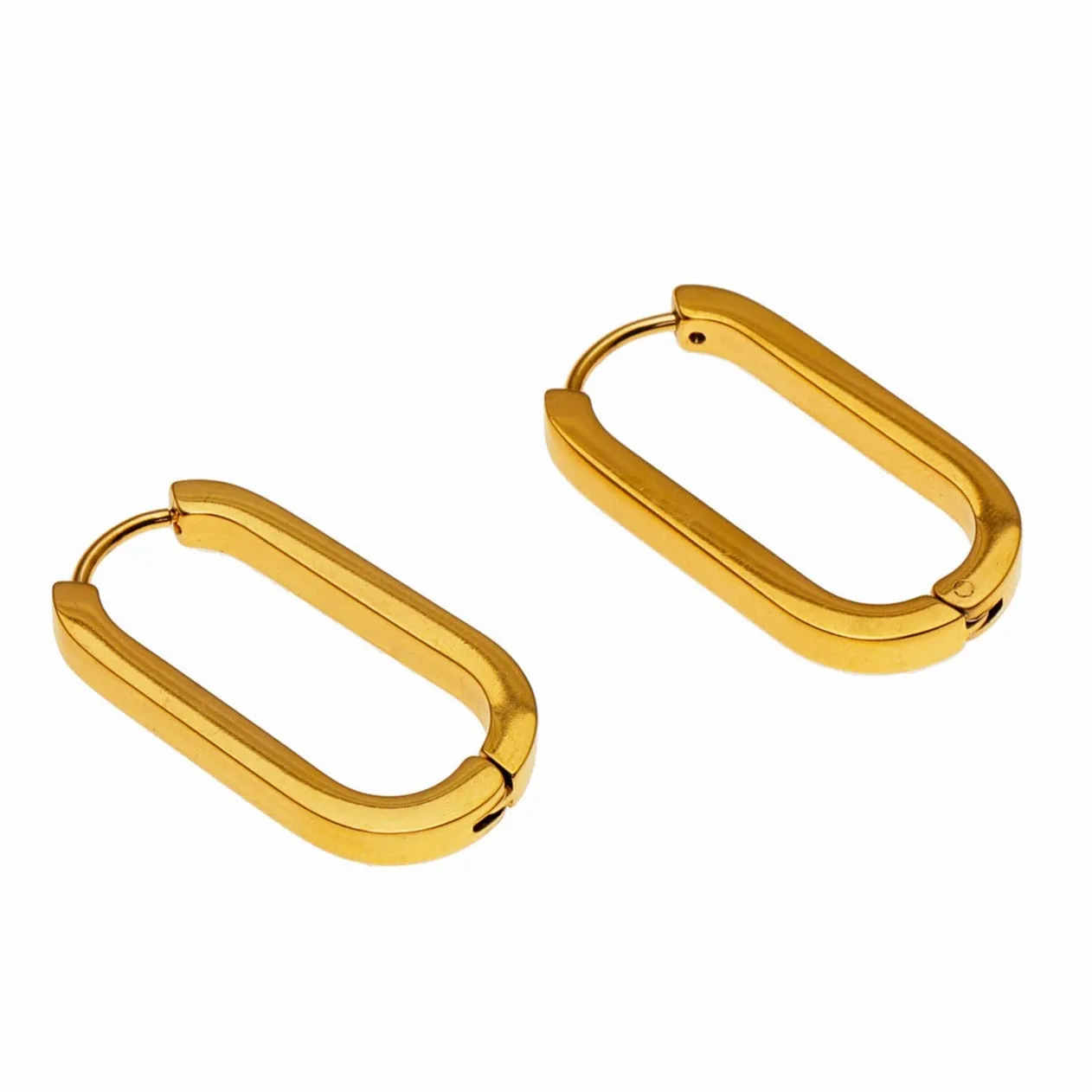 CHANDA Rounded Corners Rectangular Hoop Earrings sold by Lav & Kush product image thumbnail 2