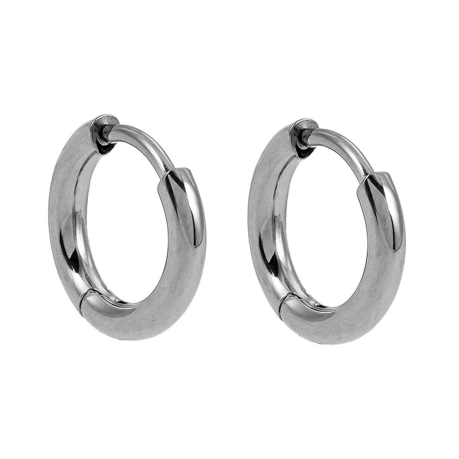 Style BIANCA Silver: Classic Essential Everyday Basic Round Silver Hoops. Available in 7 Sizes - 1cm to 6cm sold by Lav & Kush product image thumbnail 4