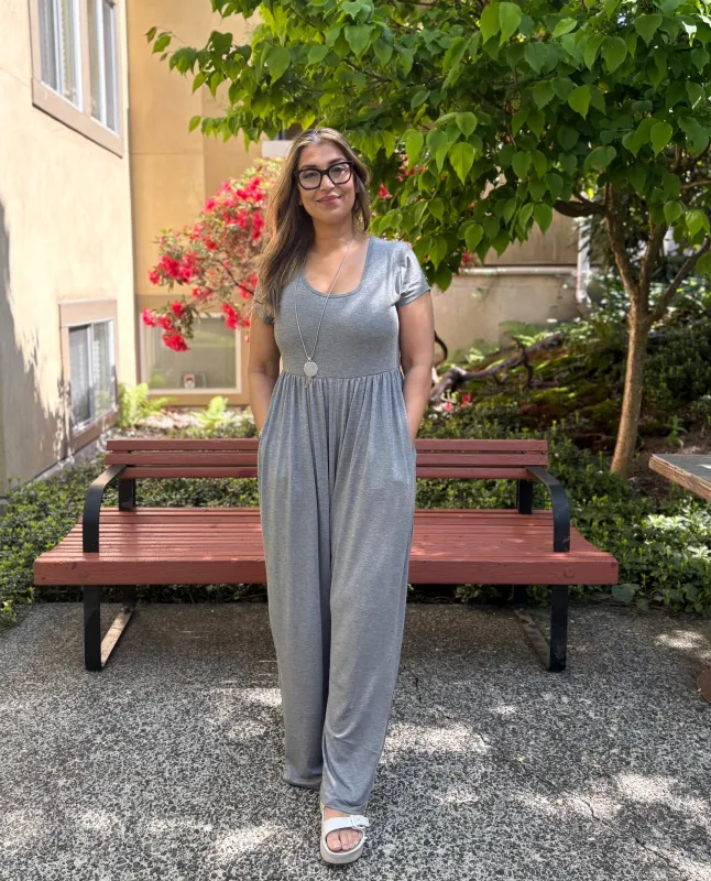 The Short Sleeve Palazzo Romper sold by Lav & Kush