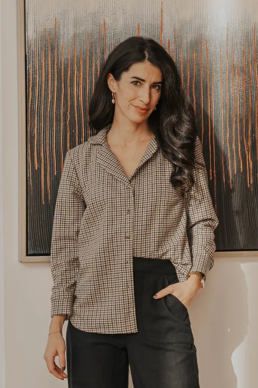 Chemisier Cruz 3/4 en laine sold by Meemoza