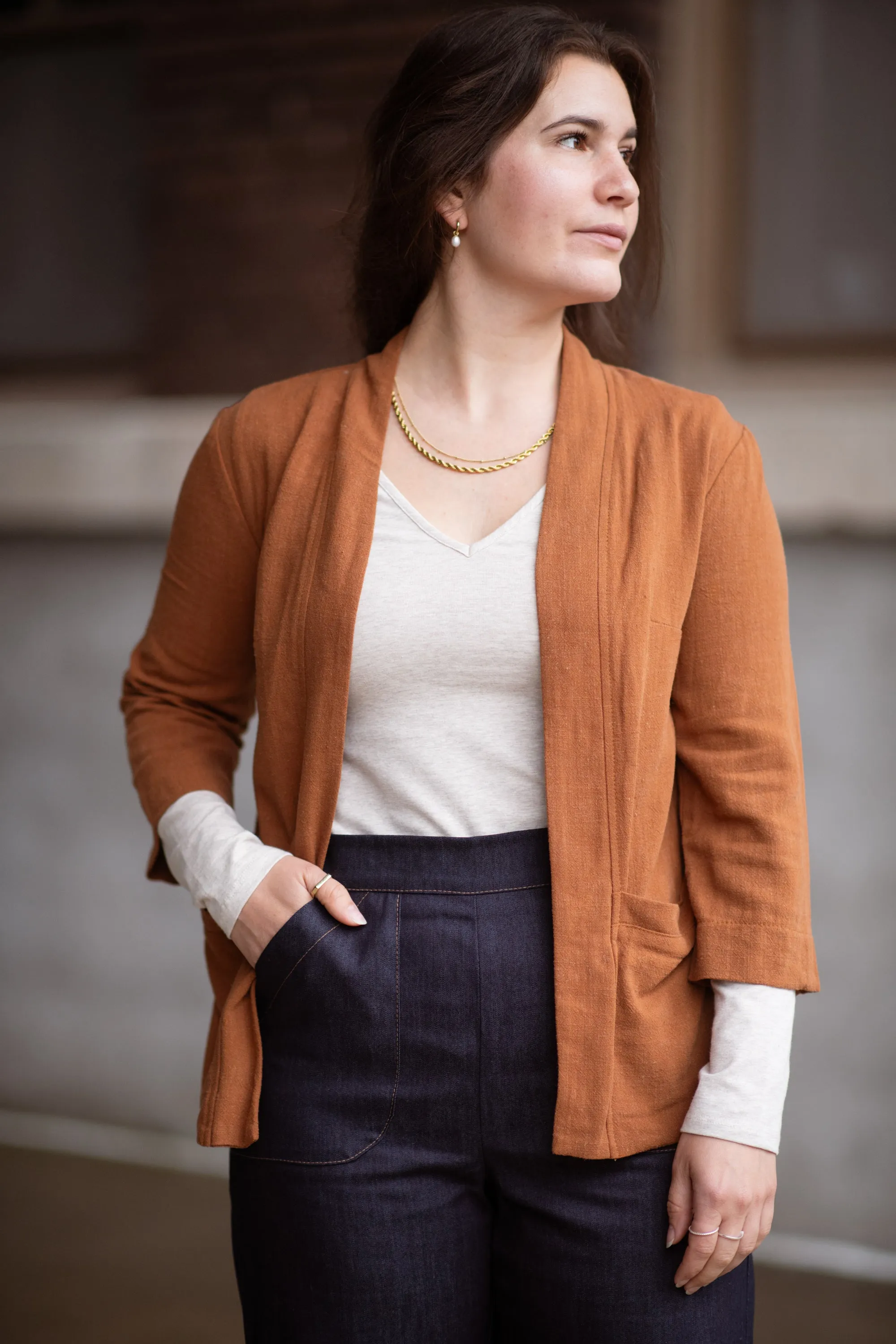 Cardigan végane de style kimono Bourgogne sold by Meemoza product image thumbnail 4
