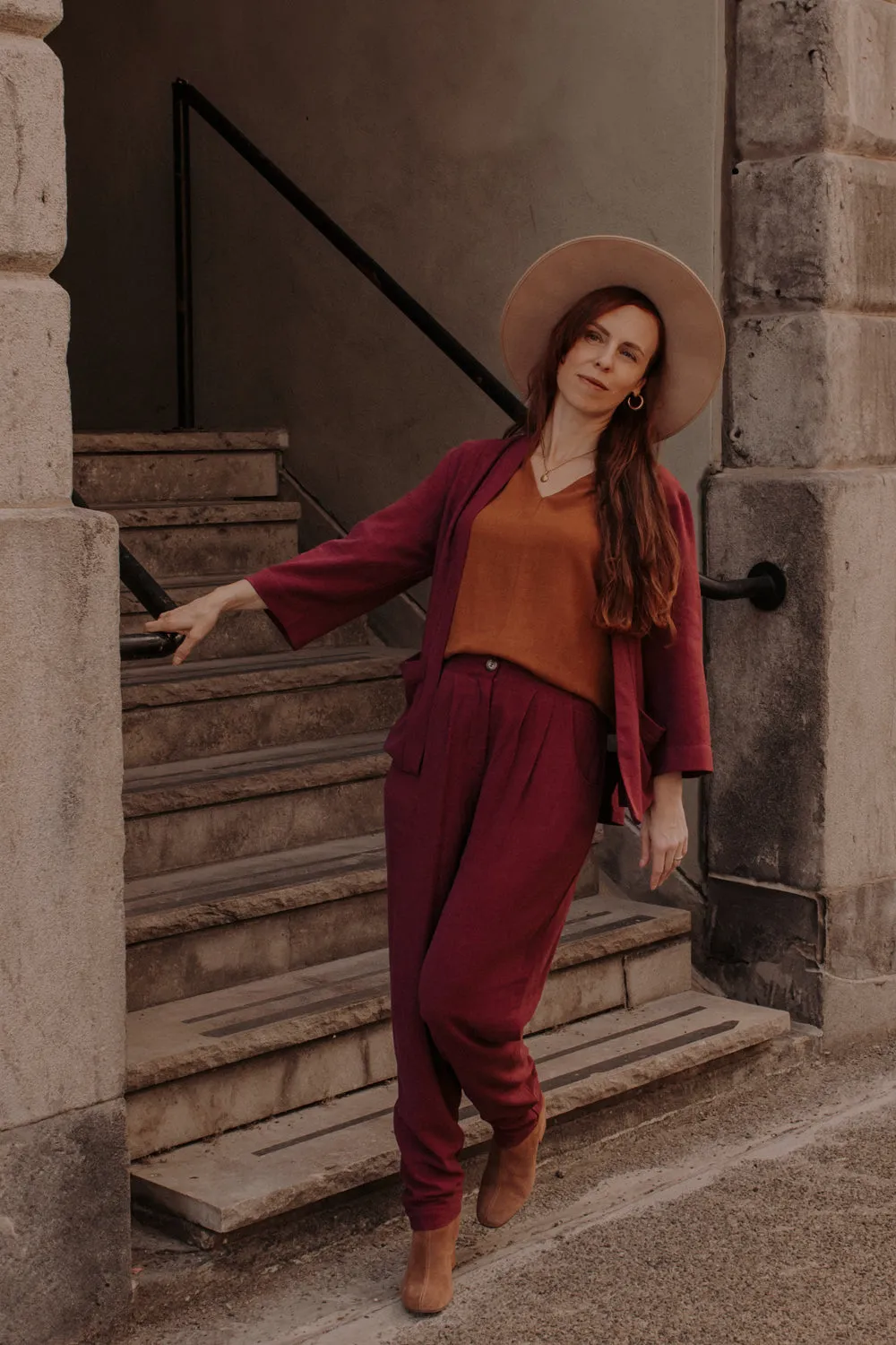 Pantalon Maëlle végane Bourgogne sold by Meemoza product image thumbnail 2