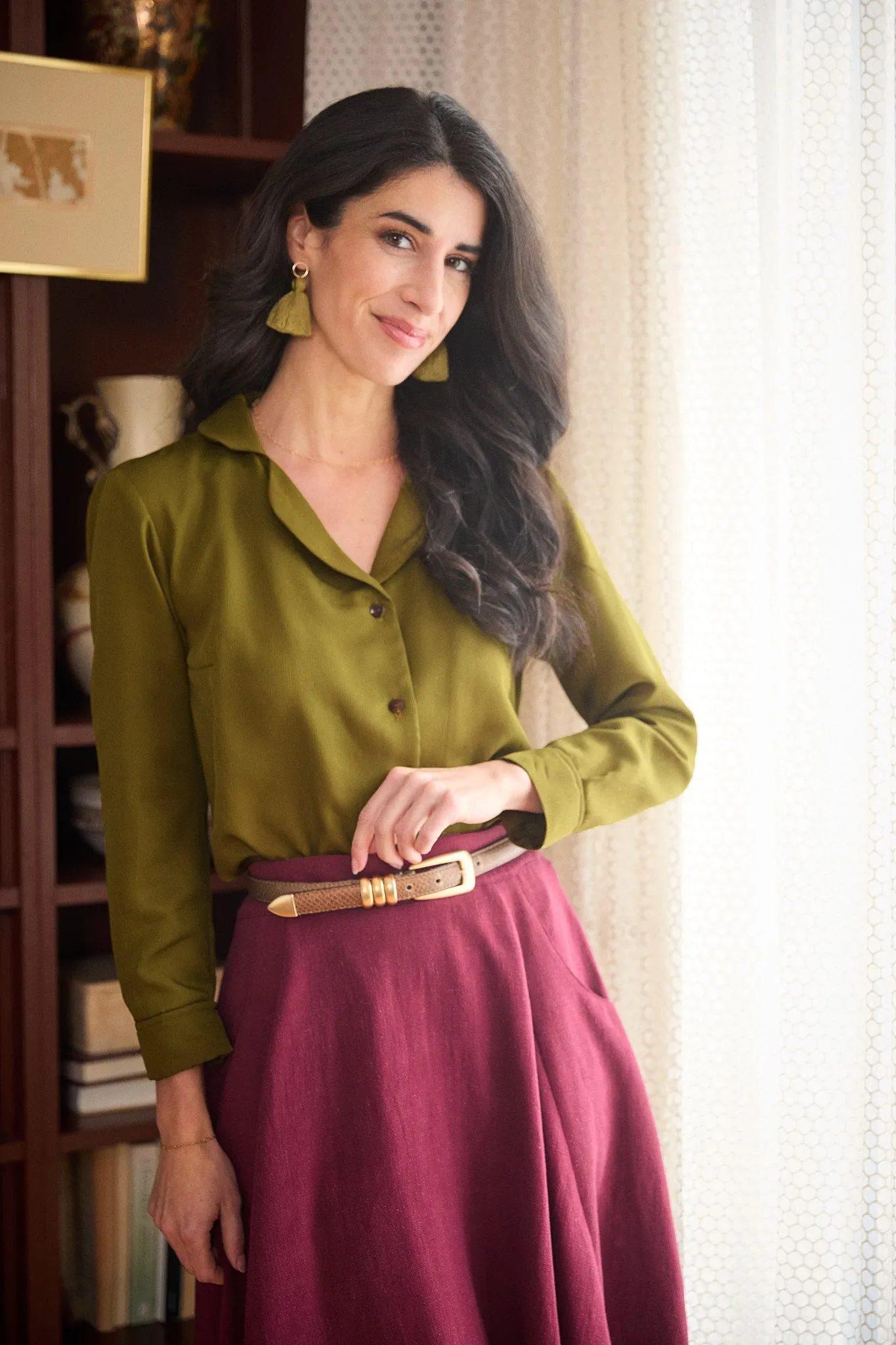 Jupe Brigitte 3/4 Bpurgogne sold by Meemoza product image thumbnail 3