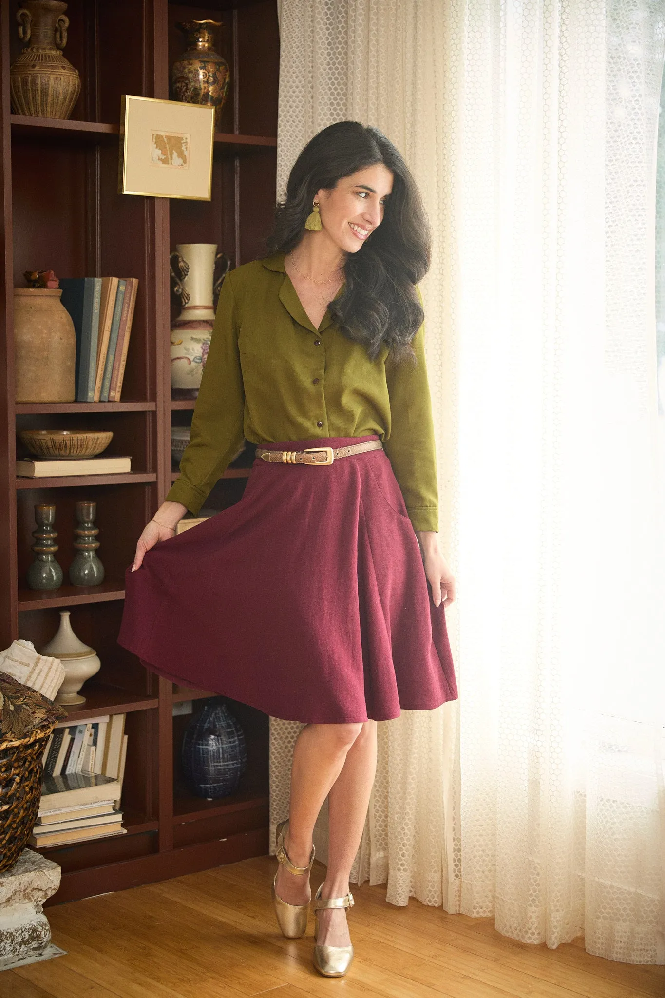 Jupe Brigitte 3/4 Bpurgogne sold by Meemoza product image thumbnail 2