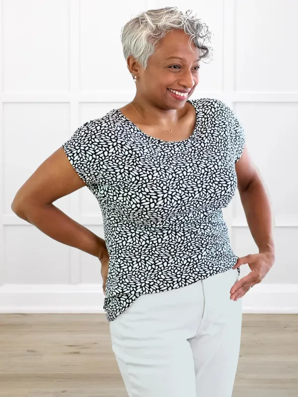 Rio reversible neckline dolman tee sold by Miik