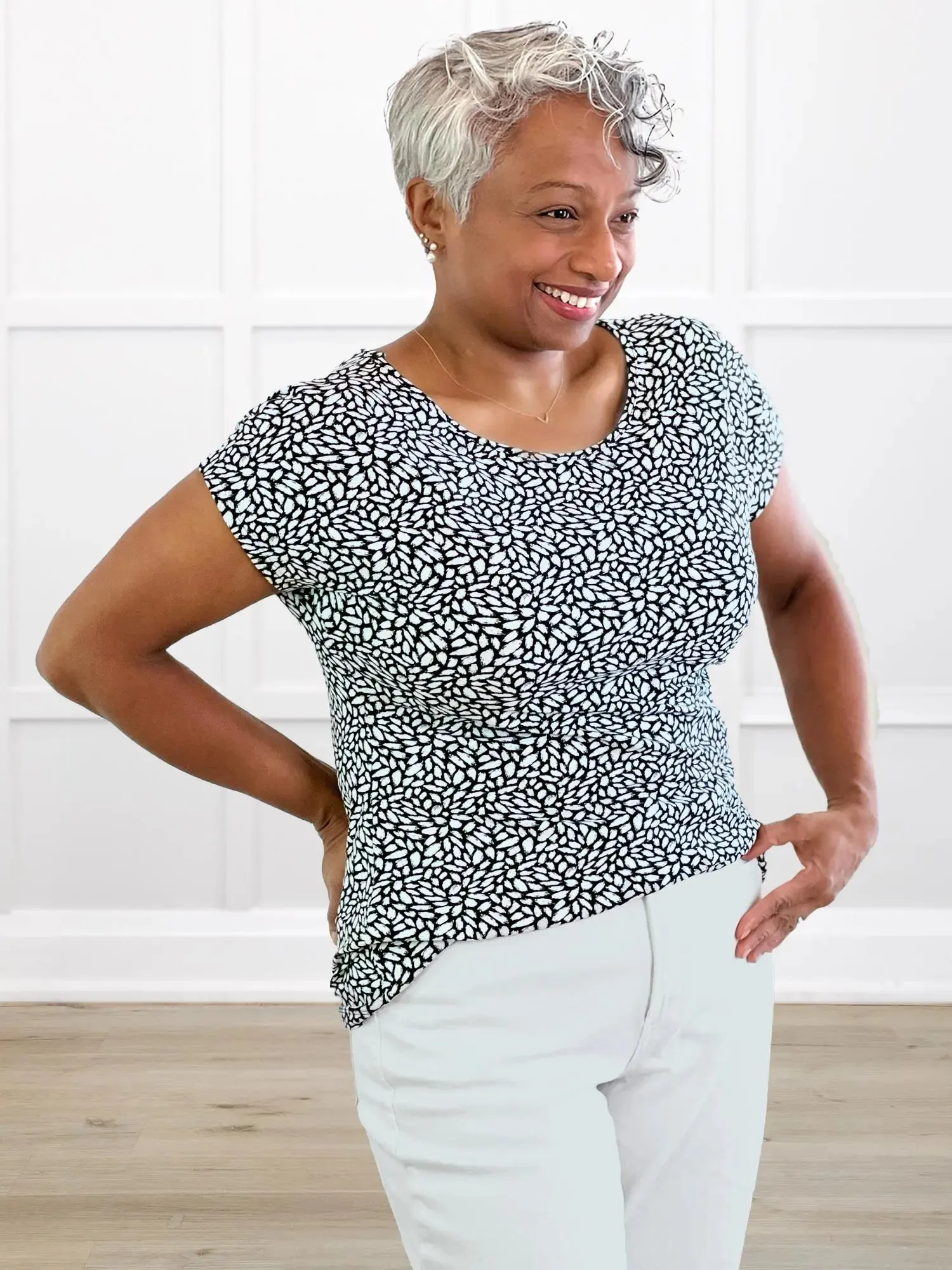 Rio reversible neckline dolman tee sold by Miik