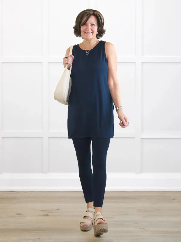 Oakley reversible sleeveless side slit tunic sold by Miik