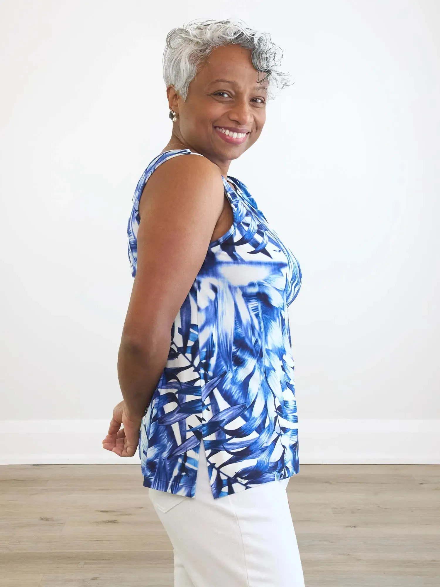 Shyanne reversible neckline side slit tank sold by Miik