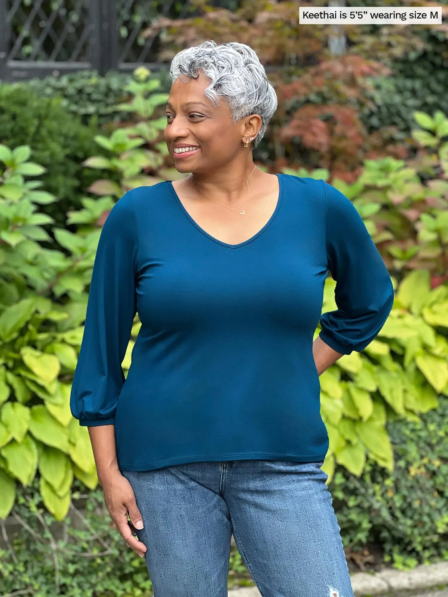 Jayna v-neck 3/4 sleeve top - FINAL SALE sold by Miik product image thumbnail 4