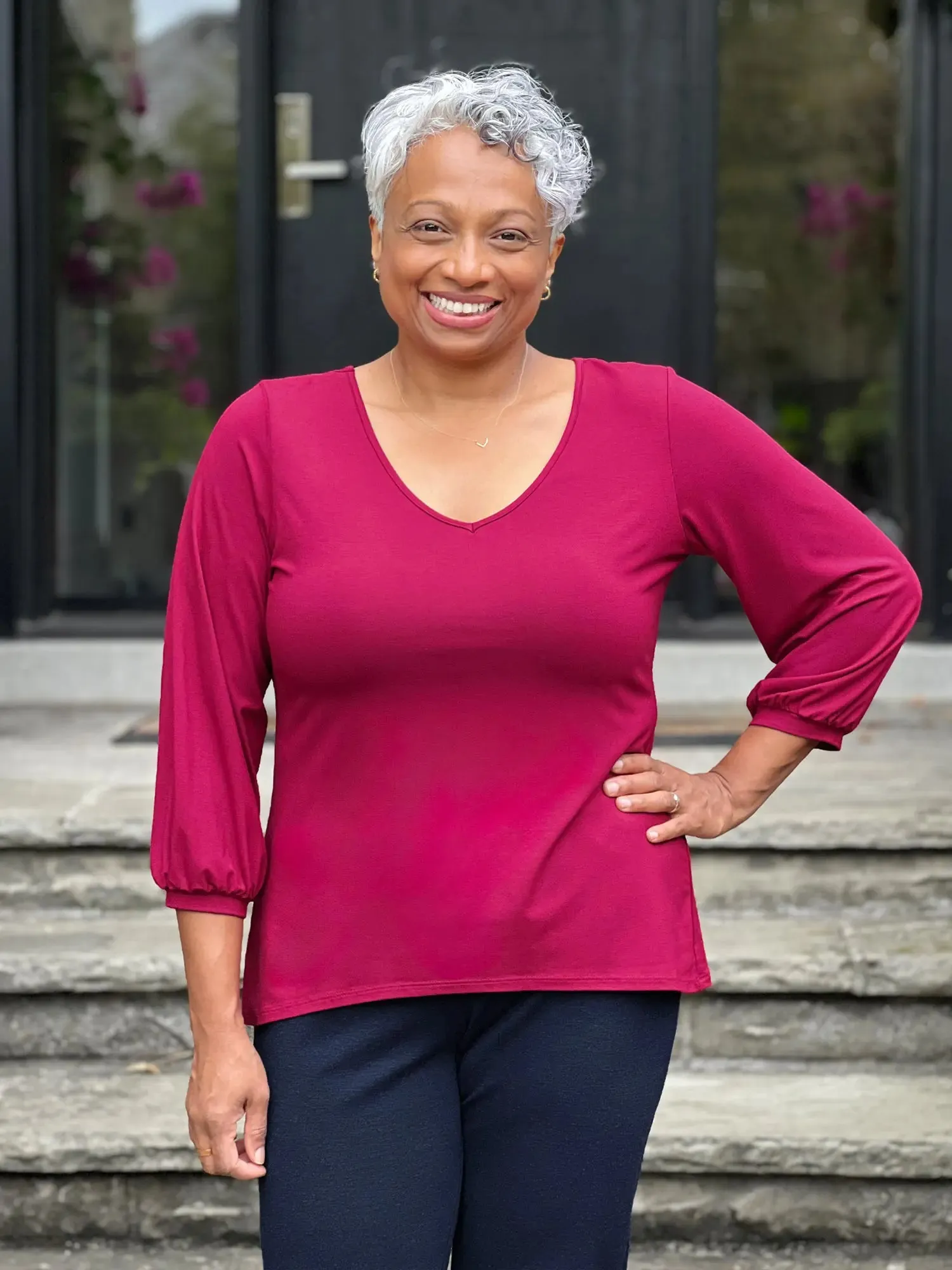 Jayna v-neck 3/4 sleeve top - FINAL SALE sold by Miik