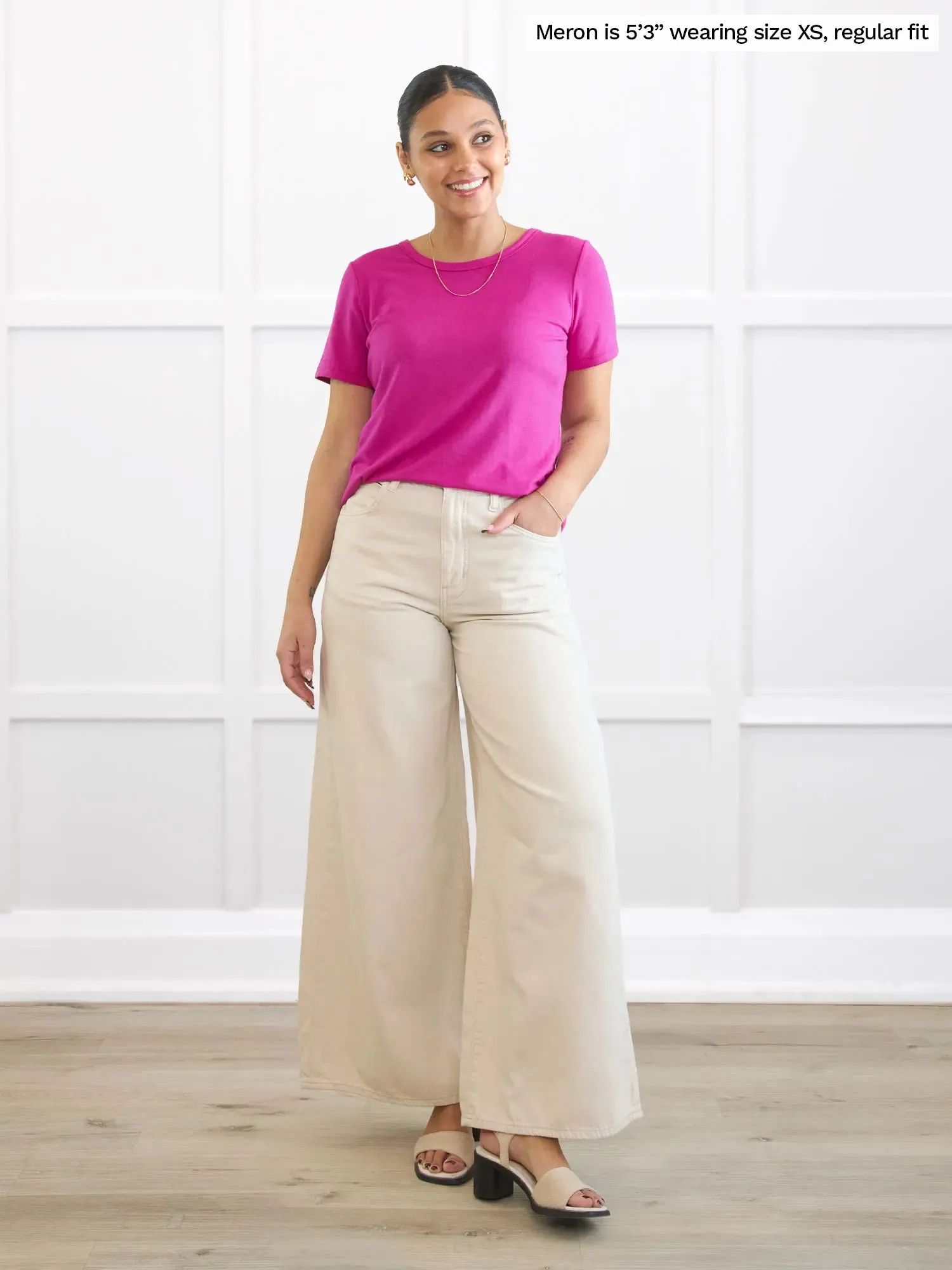 Marissa half sleeve crewneck tee sold by Miik product image thumbnail 5