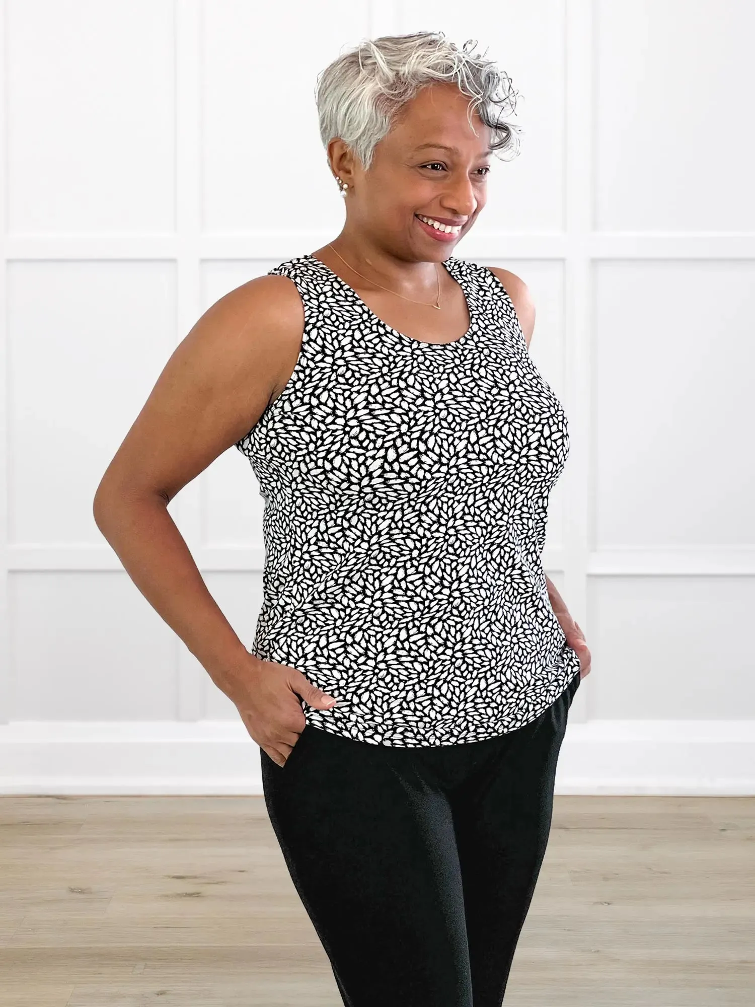 Shandra reversible neckline tank top sold by Miik