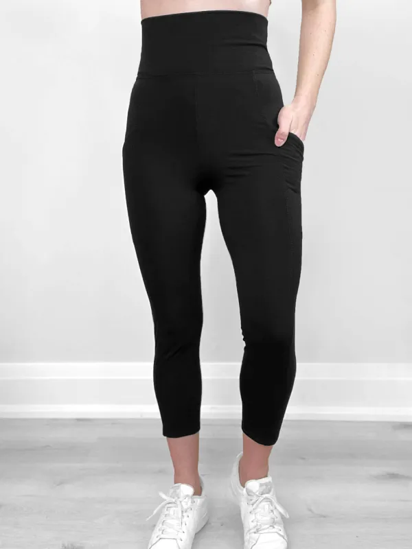 Seana high waisted pocket capri legging sold by Miik