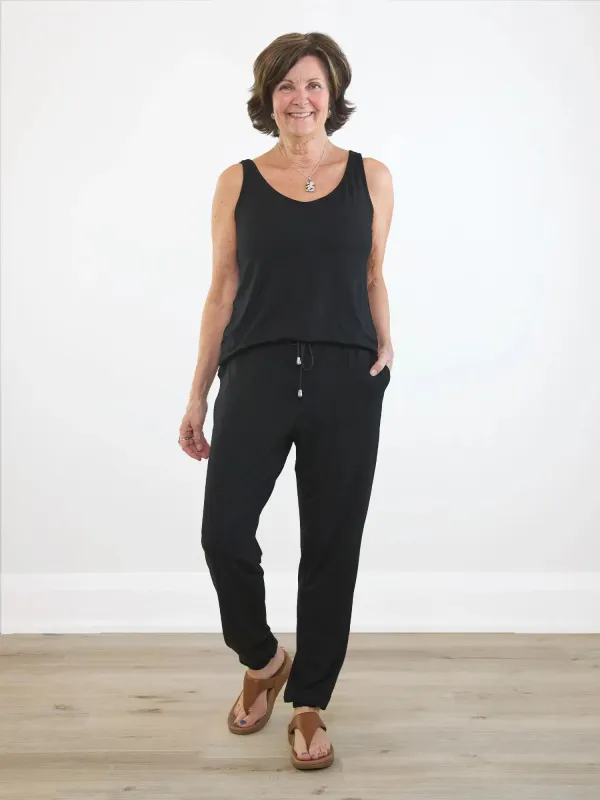 Perle open-back sleeveless jumpsuit sold by Miik