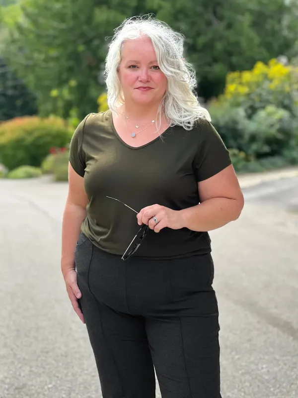 [30% OFF] Marianna reversible neckline classic tee [FABRIC IRREGULARITIES] FINAL SALE sold by Miik