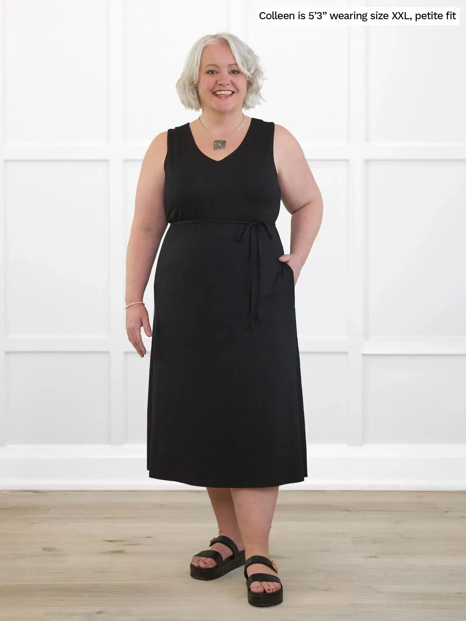 Margot v-neck midi dress with pockets - FINAL SALE sold by Miik product image thumbnail 4