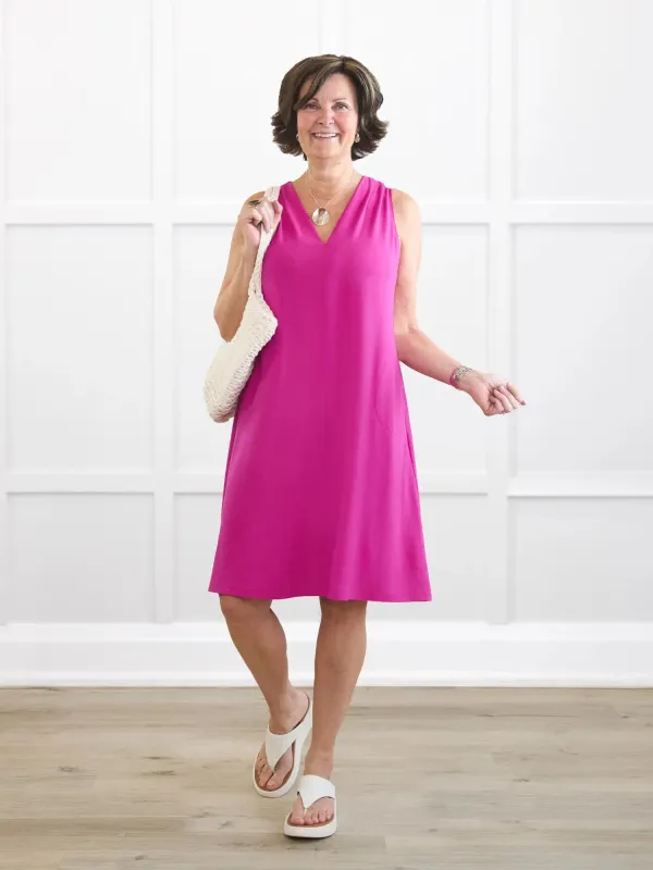 Amberly sleeveless v-neck pocket dress - FINAL SALE sold by Miik