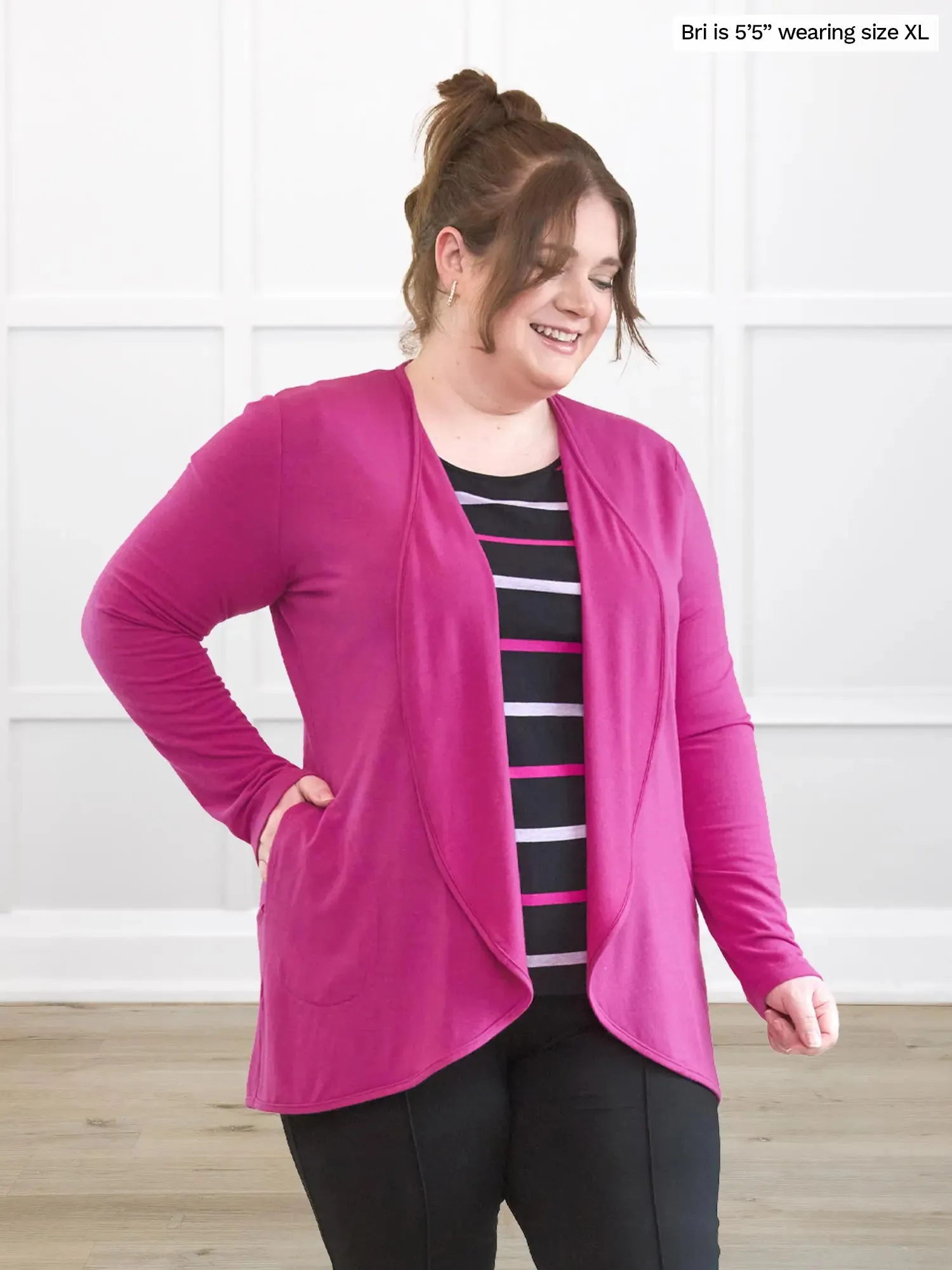 Lilah waterfall cardigan with pockets sold by Miik product image thumbnail 2