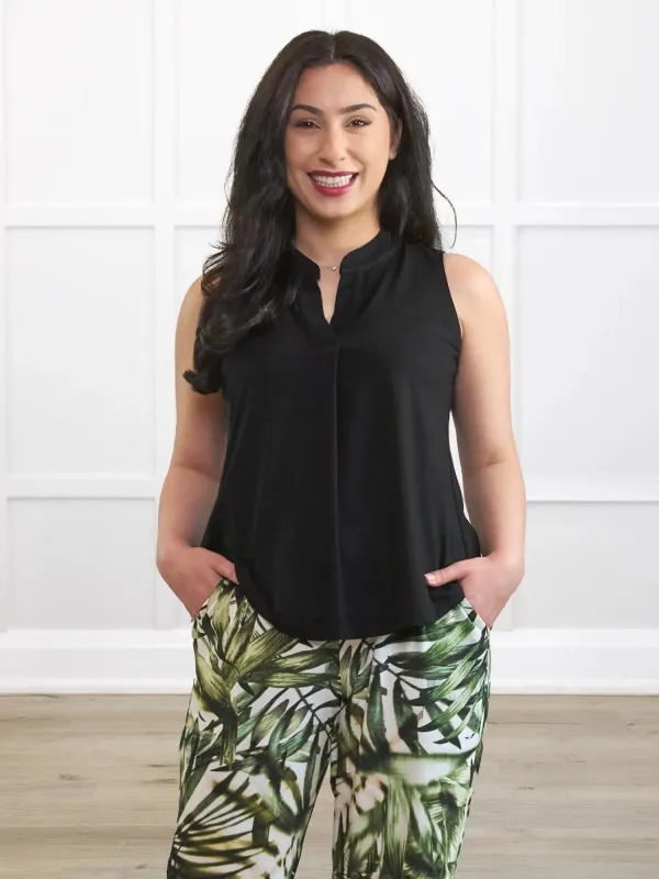 Madrid sleeveless band collar blouse - FINAL SALE made by Miik