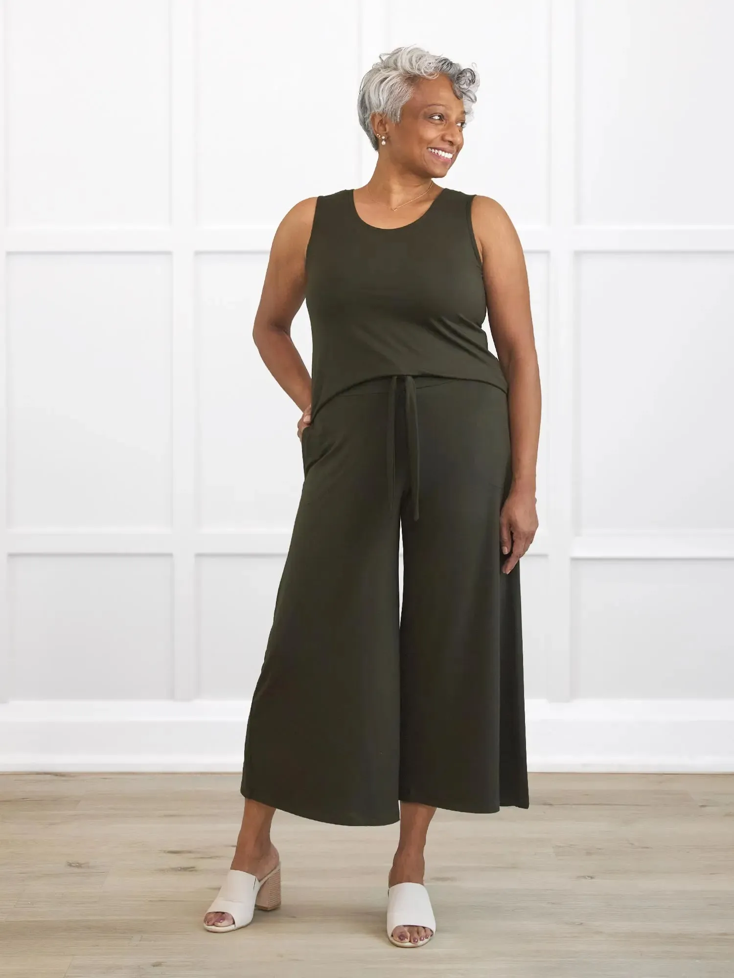 Kavita open-back capri jumpsuit sold by Miik