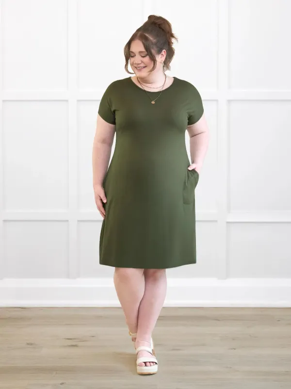 Aleeza t-shirt dress with pockets sold by Miik