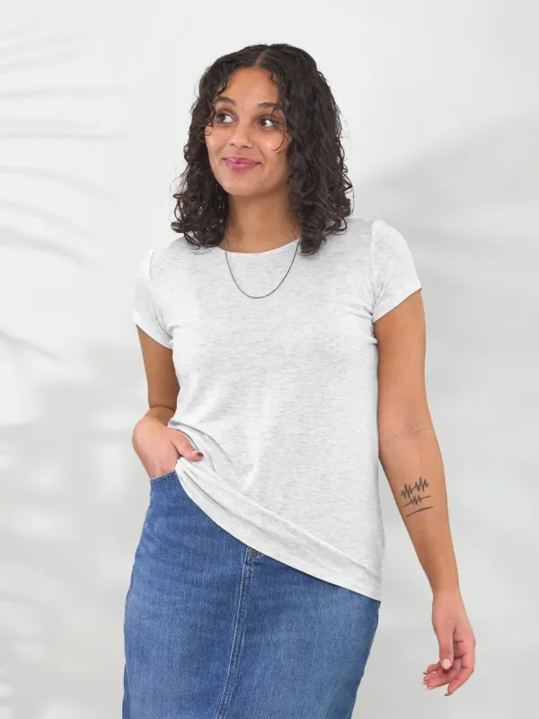 [30% OFF] Marianna reversible neckline classic tee [FABRIC IRREGULARITIES] FINAL SALE sold by Miik