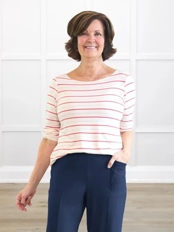 [50% OFF] Mahala boatneck 3/4 sleeve top [SLIGHTLY FLAWED] FINAL SALE sold by Miik