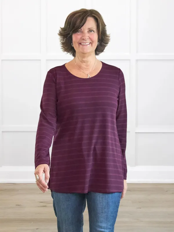 Janine scoop neck long sleeve top sold by Miik