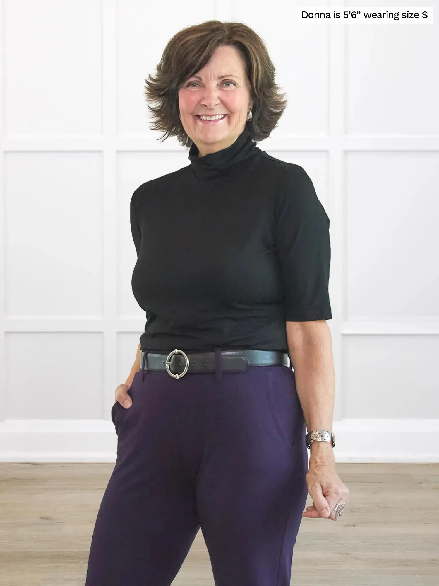 Halima half sleeve turtleneck top sold by Miik product image thumbnail 5